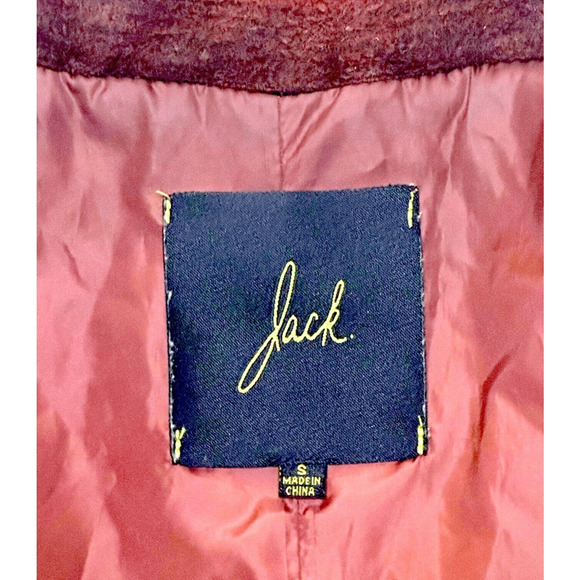 JACK BY BB DAKOTA Wool Blend Hooded Coat Zip Jacket Drawstring Ombre Red Small - Picture 14 of 16